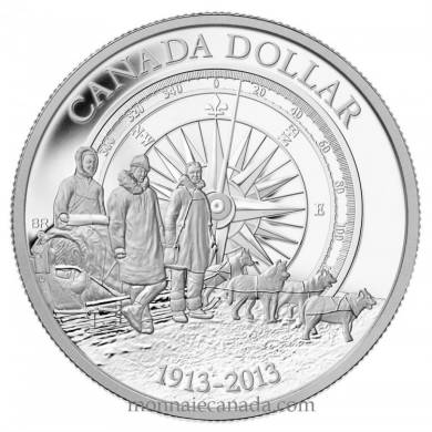 2013 - Proof Fine Silver Dollar - 100th Anniversary of the Canadian Arctic Expedition