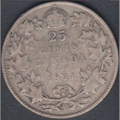 1931 - VG - Canada 25 Cents