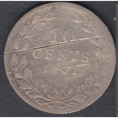 1901 - 10 Cents - raflure - Pays Bas