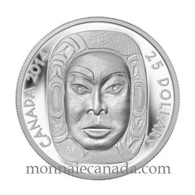 2014 - $25 - Pice en argent fin  trs haut relief - Masque Matriarch Moon