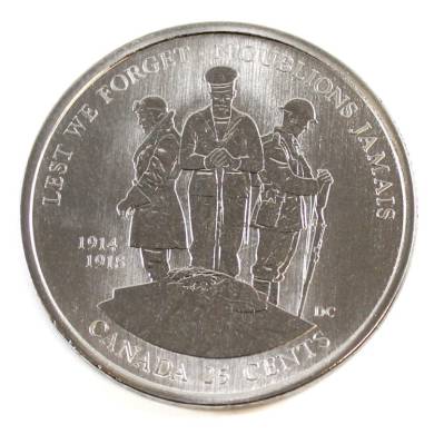 2008 - 90e Anniv. Fin de la Premiere Guerre Mondiale - 25 Cents Coquelicot - N'oublions Jamais - 25 Cents Canada