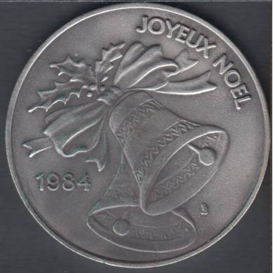 Serge Huard - 1984 - Christmas - Silver Plated - Trade Dollar
