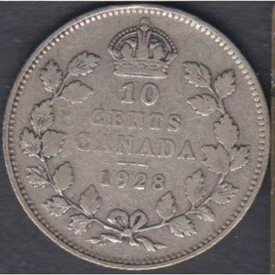 1928 - VG/F - Canada 10 Cents