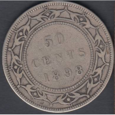 1898 - VG - Obverse #1 - Large 'W' - 50 Cents - Terre Neuve