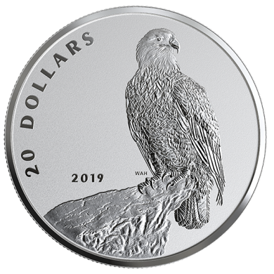 2019 - $20 - 1 oz. Pure Silver Coin - The Valiant One: Bald Eagle