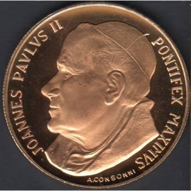 Pope - Jean Paul II - Pontifex Maximus - San Francesco D'Assisi - Gold Plated - Medal