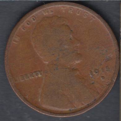1915 D - VG - Lincoln Small Cent USA