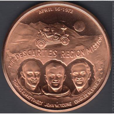 1972 - Apollo 16 - The Descartes Region Mission - J. Young T Mattingly & C. Duke Jr. - Médaille #6125