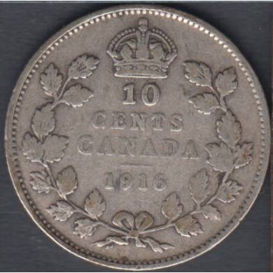 1916 - VG/F - Canada 10 Cents