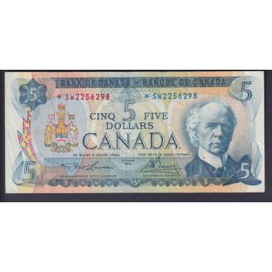 1972 $5 Dollars - VF - Lawson Bouey - Prefix *SW- Replacement