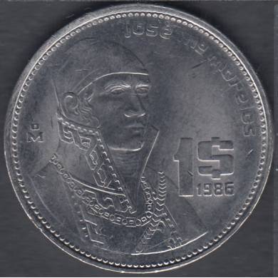 1986 Mo - 1 Peso - Mexico