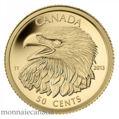 2013 - 50 Cents - Pice de 1/25 oz en or fin - Pygargue  tte blanche