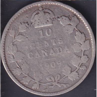 1909 Broad Leaves - Good - Canada 10 Cents