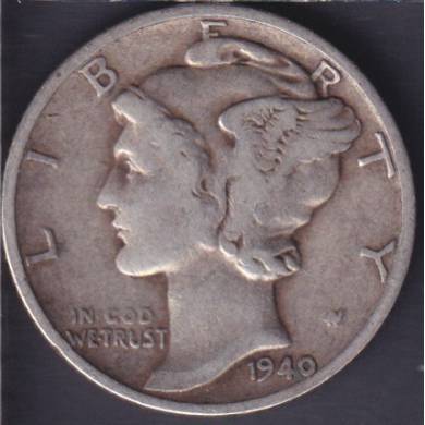 1940 - Mercury - 10 Cents USA