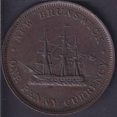 1854 - VF - Victoria Dei Gracia Regina - New Brunswick One Penny Token - NB-2B2