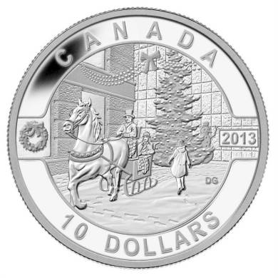 2013 - $10 - 1/2 oz. Fine Silver Coin - Holiday Season