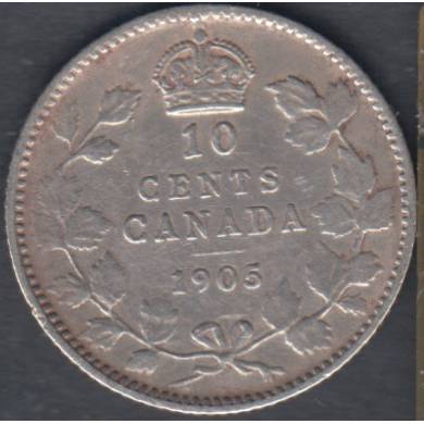 1905 - VG/F - Canada 10 Cents