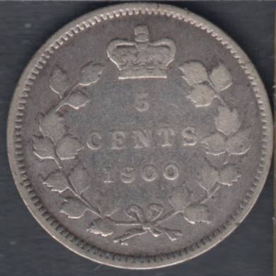 1900 - Round '0' - VG/F - Canada 5 Cents
