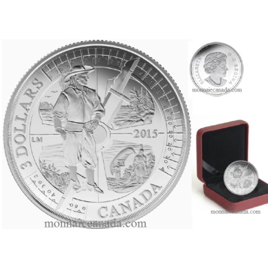 2015 - $3 - Fine Silver Coin - 400th Anniversary of Samuel de Champlain in Huronia