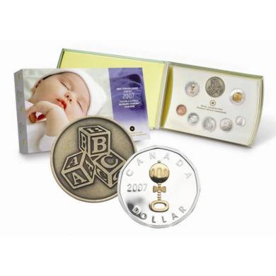 2007 Silver Dollar Gold Plated Rattle Baby Proof Set