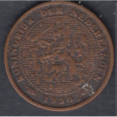 1936 - 1/2 Cent - EF - Netherlands