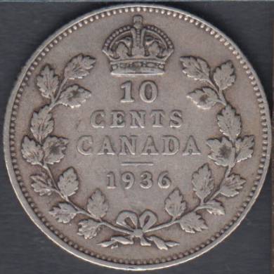 1936 - F/VF - Canada 10 Cents