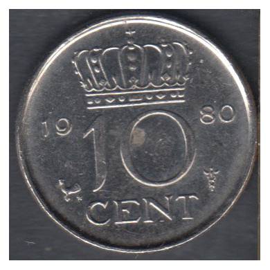 1980 - 10 Cents - Pays Bas