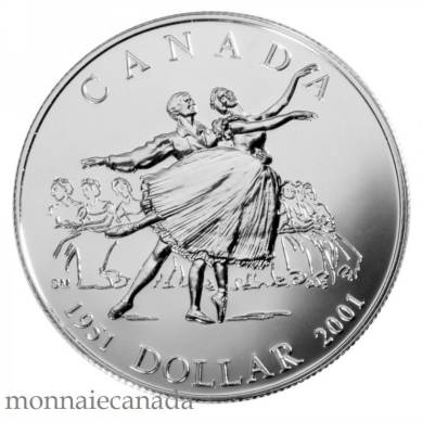 2001 - Brillant Uncirculated Silver Dollar National Ballet Of Canada