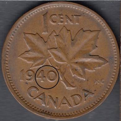 1940 - Double '40' - Fine - Canada Cent