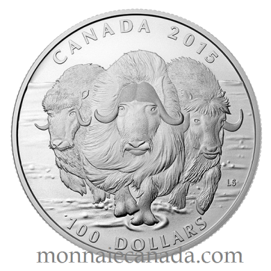 2015 - $100 for $100 - Fine Silver Coin - The Muskox