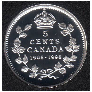 1998 - 1908 - Proof - Silver - Canada 5 Cents