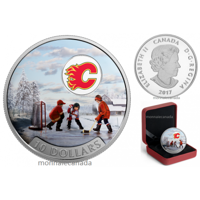 2017 - $10 - 1/2 oz. Pure Silver Coloured Coin  Passion to Play: Calgary Flames