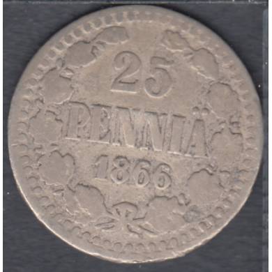1866 S - 25 Pennia - Finland