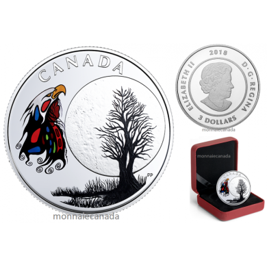 2018 - $3 - Pure Silver Coloured Coin - Thirteen Teachings From Grandmother Moon: Spirit Moon