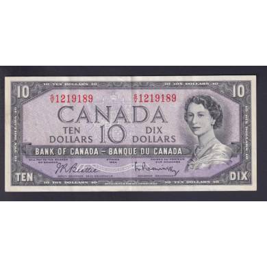 1954 $10 Dollars - EF - Beattie Rasminsky - Préfixe S/V