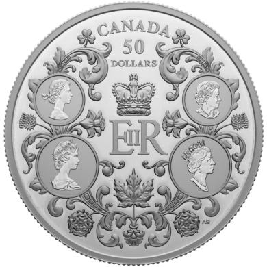 2022 - $50 - 5 oz. Pure Silver Coin  Queen Elizabeth II's Reign