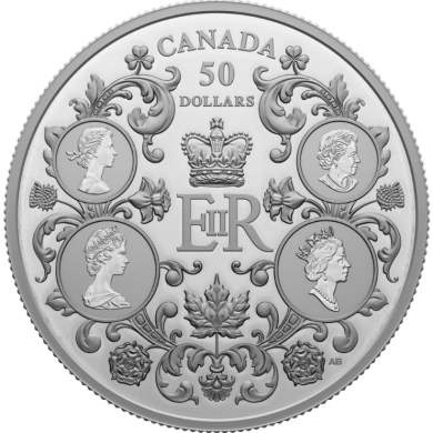 2022 - $50 - Pièce de 5 oz en argent pur – Le règne de la reine Elizabeth II