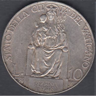 1936/XV - 10 Lire - Pius XI - Vatican