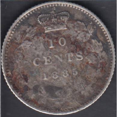 1885 - VG - OBV#4 - Damaged - Canada 10 Cents