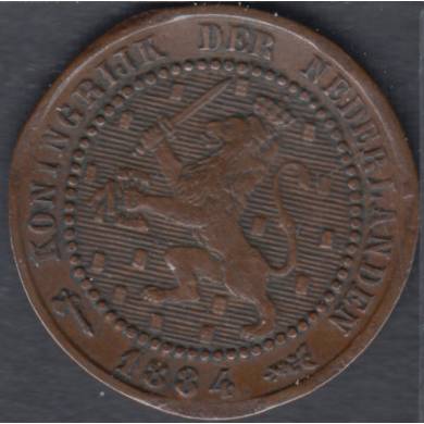 1884 - 1 Cent - Tranche Endommage - Pays Bas