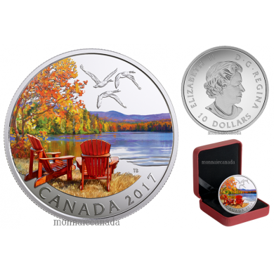 2017 - $10 - Pice colore de 1/2 oz en argent fin  Emblmes du Canada : Coloris automnal