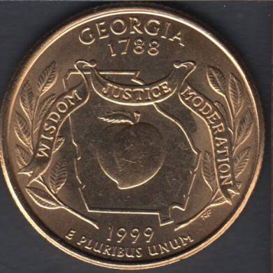 1999 P - Georgia - Plaqué Or - 25 Cents