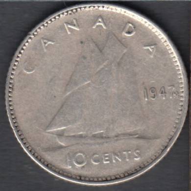 1947 ML - F/VF - Canada 10 Cents