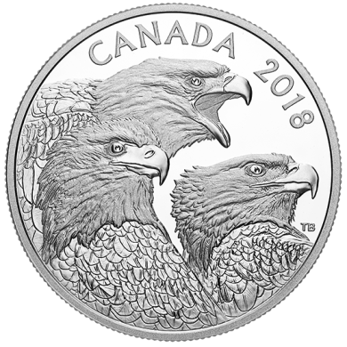 2018 - $15 - 1 oz. Pure Silver Coin - Magnificent Bald Eagles