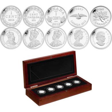 2012 - 1 Cent - Farewell To The Penny - Fine Silver 5 Penny Set
