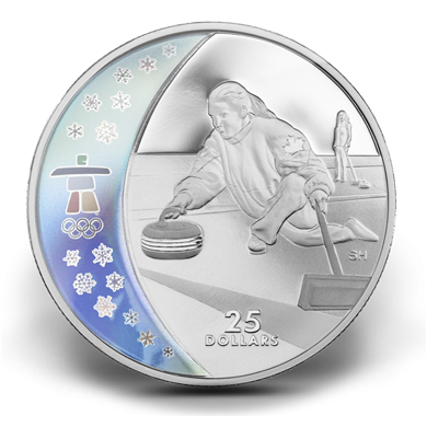 2007 - $25 - Sterling Silver Hologram Coin – Curling