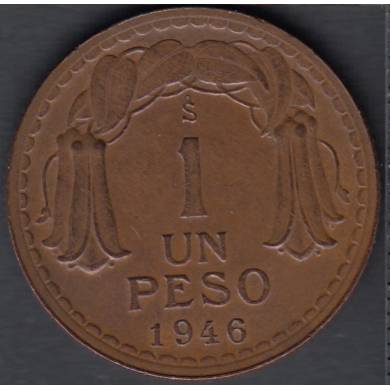 1946 - 1 Peso - AU - Chili