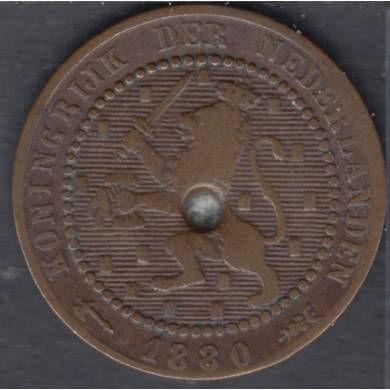1880 - 1 Cent - Endommag - Pays Bas