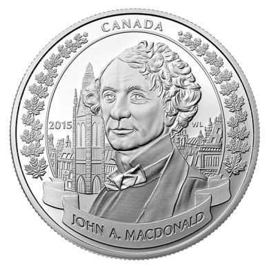 2015 - $20 - 1 oz. Fine Silver Coin - 200th Anniversary of the Birth of Sir John A. Macdonald