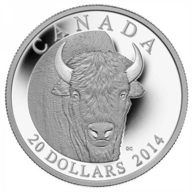 2014 - $20 - Pièce de 1 oz en argent fin - Le Bison - Portrait du bison